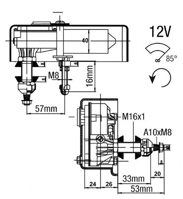 Silnik Wycieraczki Manitou 12V 563841 A10xM8 Sklep Eszyby Pl