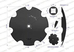 Talerz uzębiony Z-7 fi 510 30x30 stal borowa MAXX 1242050040 1279201020 W-5197510/30 [W-7510/30/3.5]