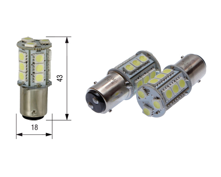 Żarówka 12V 18xSMD 5050 LED BAY15D 2szt BOSMA