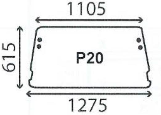 szyba do ciągnika Ford serie 10 i 30 kabina SL i ULTRA - tylna 83917956 (3881)