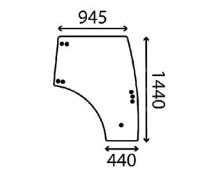 szyba do ciągnika Landini, McCormick - drzwi prawe 3680172M1 (3077)