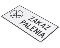 Tablica ostrzegawcza metalowa Zakaz Palenia biała 28x14 cm