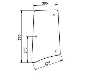 szyba do ciągnika John Deere - boczna lewa L78537 (2047)