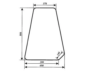 szyba do ładowacza Fadroma Ł 200 - drzwi górna (lewa, prawa) (602)