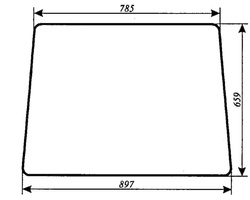 szyba do ciągnika T25 A2 Władimirec oryginalna kabina - tylna (160)