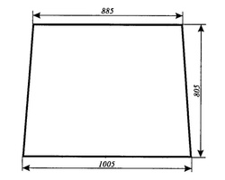 szyba do ciągnika C-360 kabina czeska nowy typ - przednia (134)
