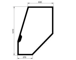 szyba do ciągnika Deutz-Fahr - drzwi lewe bezbarwne 04386519 (1565)