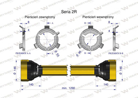 Obudowa wału przegubowo-teleskopowego Uniwersalna długość Seria 2R WARYŃSKI