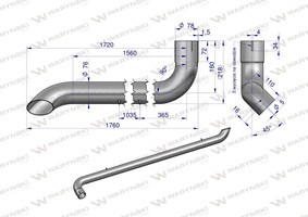 Tłumik rura wydechu inox AL164277 John Deere WARYŃSKI [AL155688.1W]