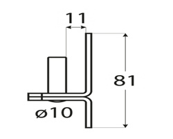 Uchwyt czopowy do bram furtki drzwi 11x81x3,0 domax