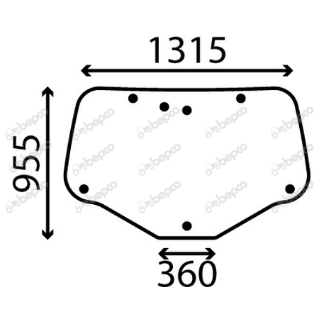 szyba tylna New Holland T, TSA, Case Maxxum, Steyr 87744542 (1084)