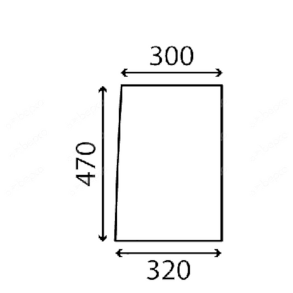 szyba Kubota - boczna dolna prawa RG508-46320