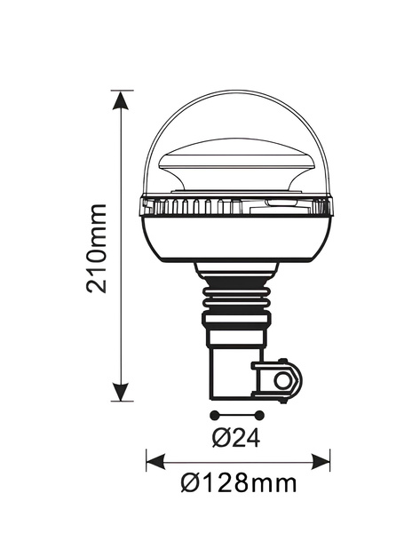 lampa błyskowa ostrzegawcza LED 12/24V na trzpień L1406-ALR-2 Kamar