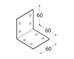 Kątownik szeroki łącznik meblowy 60x60x60x2,0 dmx