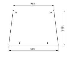 szyba do ciągnika Deutz-Fahr - boczna bezbarwna 04312038 (1345)