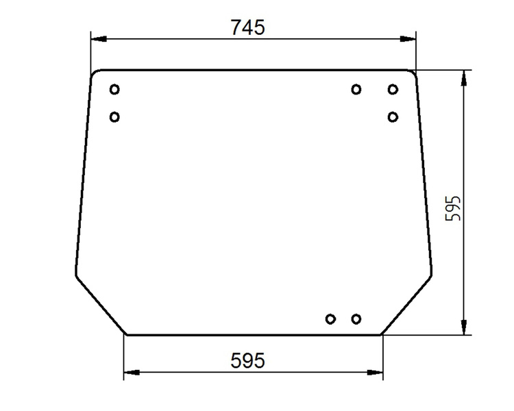 szyba do ciągnika Deutz-Fahr - tylna 04401521 (1807)