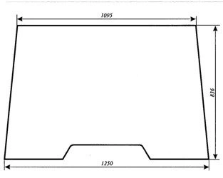 szyba do ciągnika Massey Ferguson 342 350 352 355 360 362 362N 365 372N 375 382N 390 390T 396 398 399 - przednia (866) 3478320M1