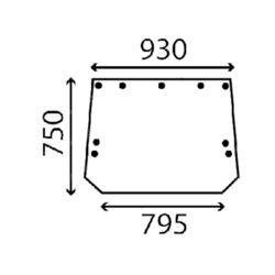 szyba do ciągnika John Deere - tylna R129954