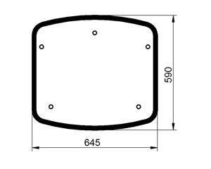 szyba do ciągnika Deutz-Fahr, Lamborghini, Same - szyberdach 0.011.1010.0/20 (1408)