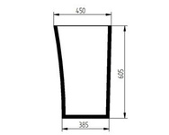 szyba do ciągnika Kubota - przednia dolna lewa 3N60070560