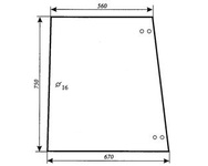 szyba do ciągnika Fendt  - boczna zielona 178810111150 (854/1)