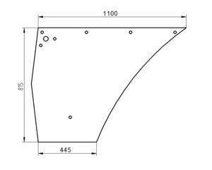 szyba do ciągnika Deutz-Fahr - drzwi dolna 04366139 (1806)