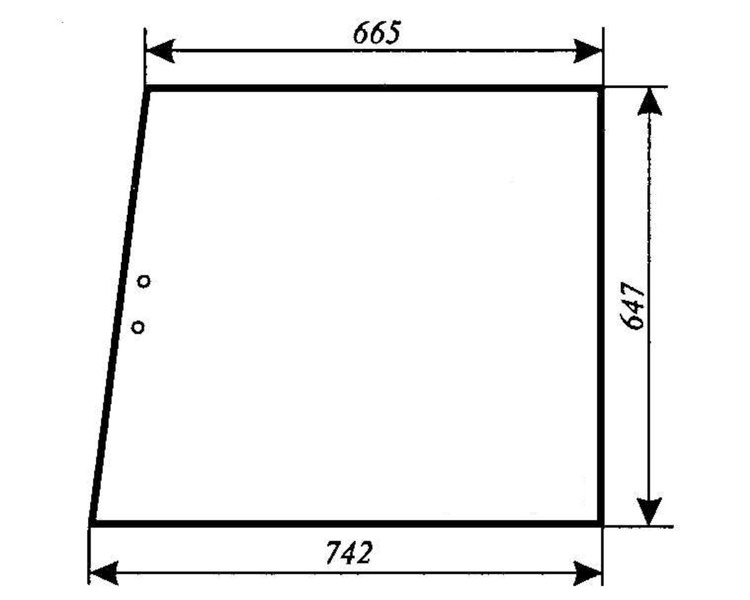 szyba do ciągnika Massey Ferguson serie 2000 - boczna prawa przesuwna (882) 3380125M2