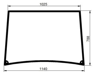 szyba Zetor Major, Farmtrac - przednia 935525 (1646)