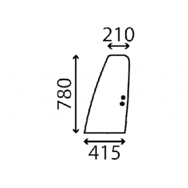 szyba Kobelco, New Holland - drzwi tylna górna lewa przesuwana YT02C01704S002 (4631)