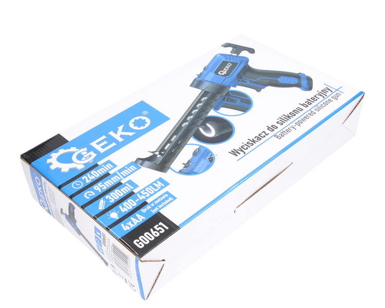 Wyciskacz pistolet do silikonu bateryjny 300ml Geko