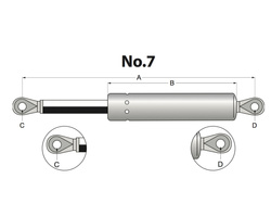 siłownik amortyzator gazowy A=290 B=156 F=2000N STABILUS 7362FT