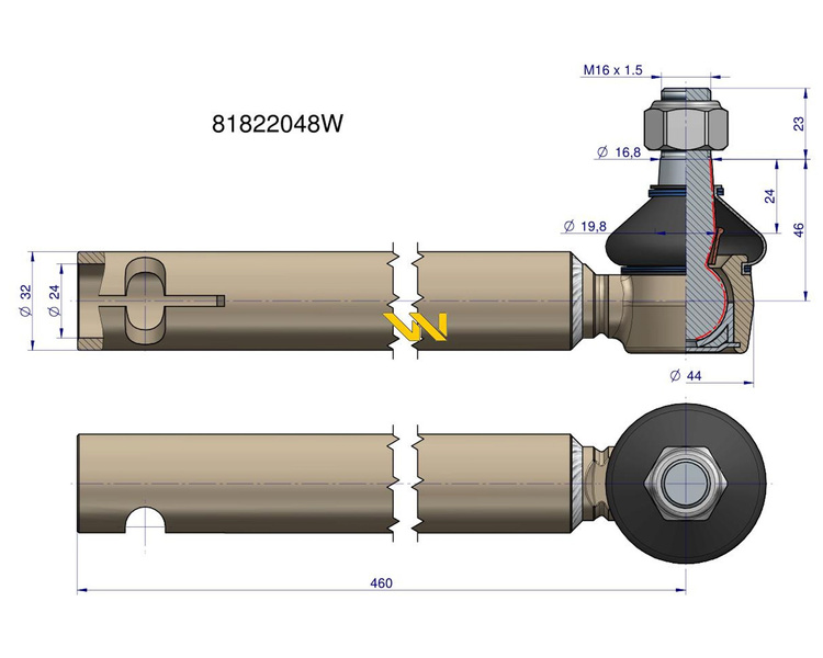 Przegub kierowniczy 15/16" 81822048 Ford New Holland WARYŃSKI