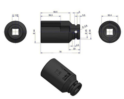 Nasadka udarowa sześciokątna długa 1/2" 32 mm Waryński