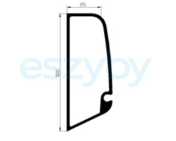 szyba minikoparka CAT, Wacker Neuson - boczna lewa 1000263527, 376-2078 (2699)