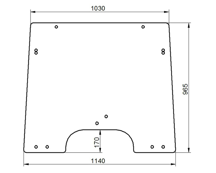 szyba do ciągnika John Deere - przednia SU296828 (5171)