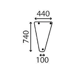 szyba do ciągnika Deutz-Fahr - przednia dolna bezbarwna 04376136 (3737)