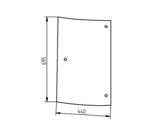 szyba do ciągnika Kubota - narożna lewa T029070532 (3189)