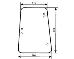 szyba do ciągnika URSUS 1634 - boczna (lewa, prawa) (345)