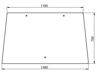 szyba do ciągnika John Deere - przednia L216542 (1185)