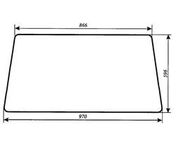 szyba do ciągnika Massey Ferguson 550 560 565 575 590 592 595 - tylna 1699452M2 (879)
