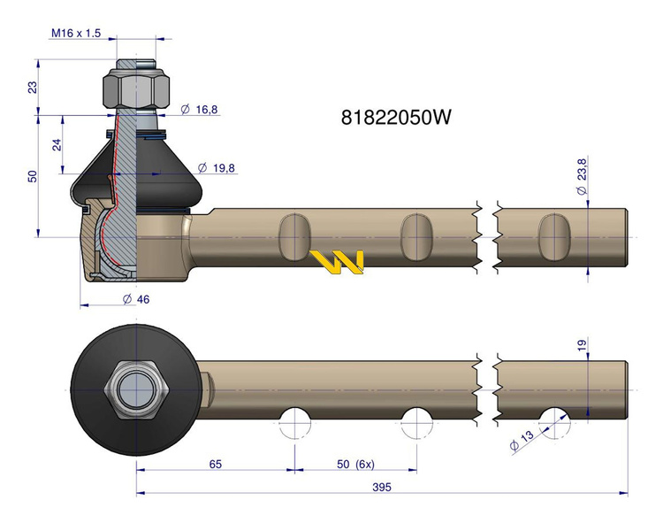 Przegub kierowniczy FORD 81822050 WARYŃSKI