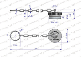 Zawór wtyczka M18x1.5 skręcane z gwintowaną pokrywą aluminiową Waryński