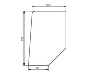 szyba do ciągnika Case - drzwi 1500610C2 (5334)
