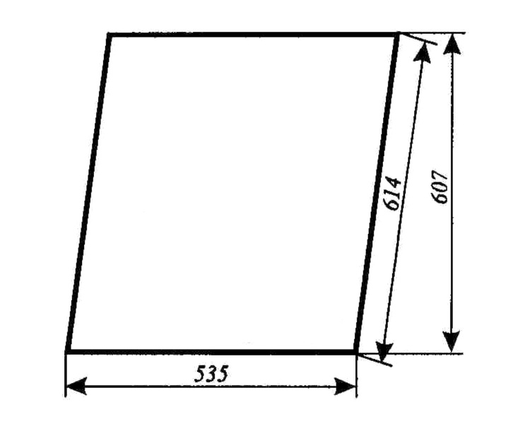 szyba do ciągnika MF-255 kabina Krotoszyn mała - drzwi górna (lewa, prawa) (250)