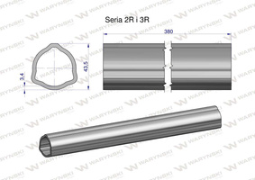 Rura zewnętrzna Seria 2R i 3R do wału 510 przegubowo-teleskopowego 43.5x3.4 mm 385 mm WARYŃSKI [WR2322385]