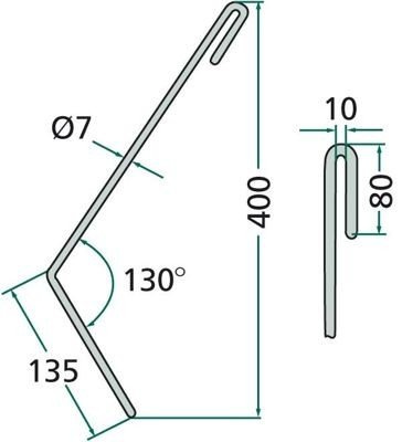 palec zagarniający siewnika Amazone II prawy 3743300