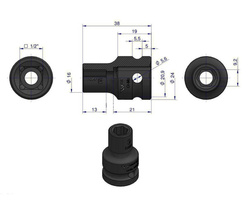 Nasadka udarowa sześciokątna 1/2" 9 mm Waryński