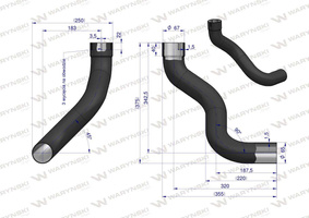 Kolano rura łączeniowa tłumika AL171730. AL164071 WARYŃSKI [L171759W]