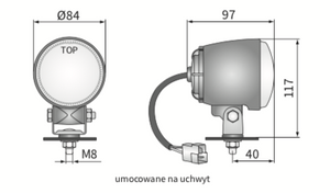 lampa robocza H3 z uchwytem WESEM LOR6.41552 Ø84x97