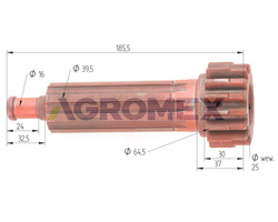 Wałek główny skrzyni biegów C-330 oryginał Ursus 50011310